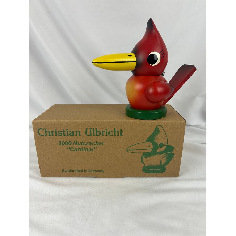 Christian Ulbricht Signed Cardinal Nutcracker 2000 Germany w Box Holzkunst